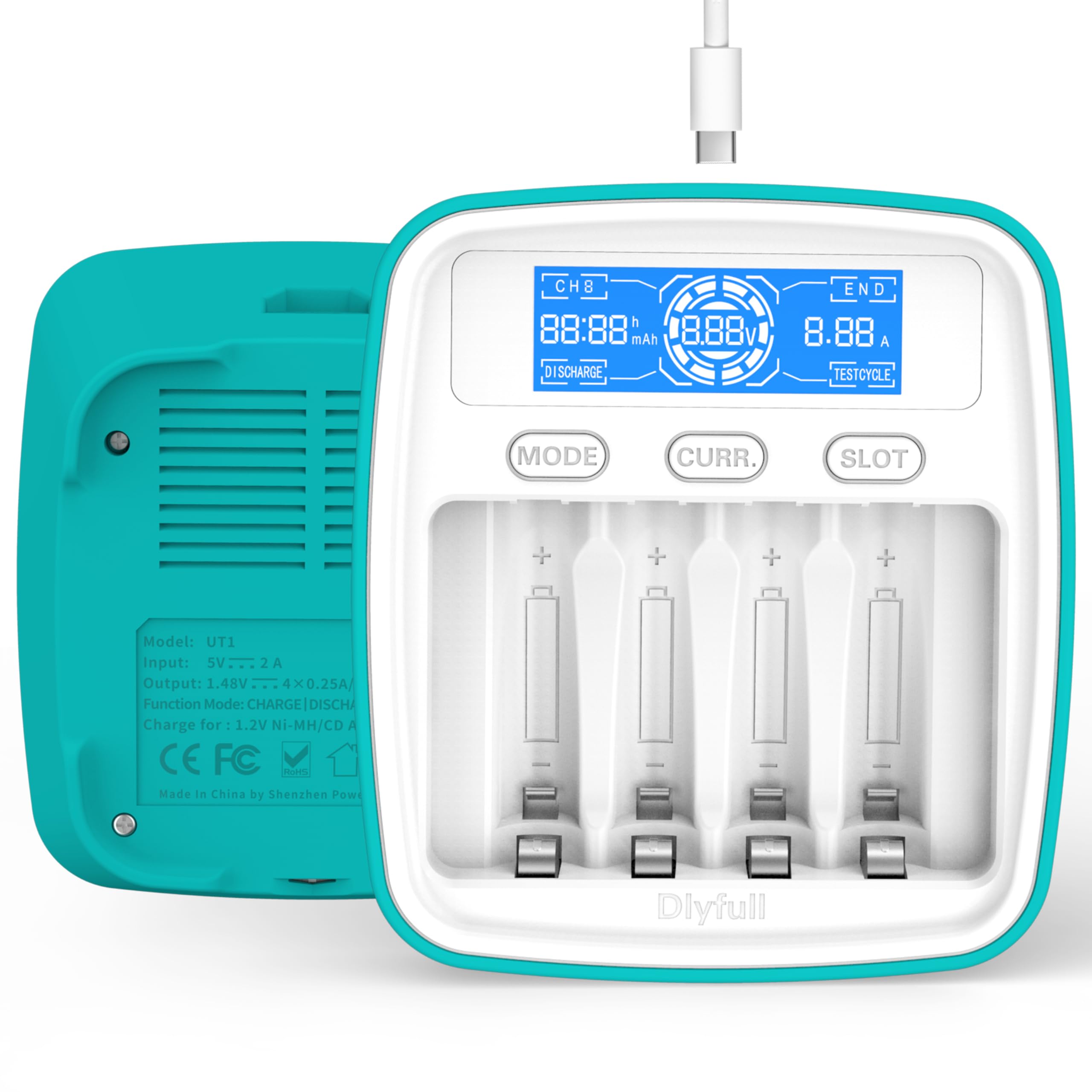 単1?単4・9V対応電池充電器 リフレッシュ機能 Amazon | リフレッシュ機能付き 充電式電池用 充電器 8本同時